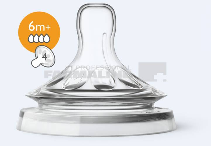 Avent SCF044/27 Natural Tetine ultra soft 4 orificii 6+ luni 2 bucati