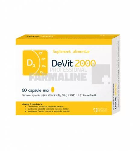 DeVit 2000 Vitamina D3 60 capsule