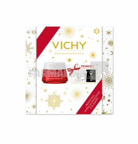 Vichy Trusa Xmas 2023 Liftactiv Collagen Specialist Crema de zi pentru toate tipurile de ten 50 ml + Liftactiv Collagen Specialist Crema de noapte 15 ml
