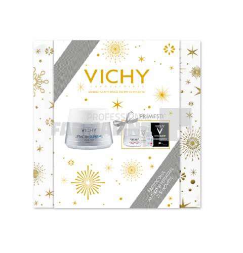 Vichy Trusa Xmas 2023 Liftactiv Supreme Crema de fata antirid pentru ten normal si mixt 50 ml + Liftactiv Crema de noapte antirid pentru toate tipurile de ten 15 ml