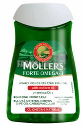 Moller's Forte Omega 3 + Ulei de ficat de cod 112 capsule