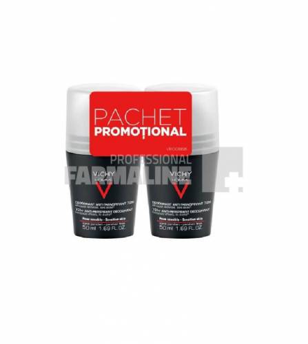 Vichy Pachet Homme Deodorant Roll-on Control Extrem 72 h 1+1