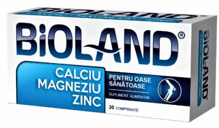 Bioland Calciu + Magneziu + Zinc - 30 comprimate Biofarm