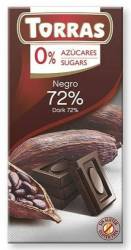 CIOCOLATA CU 72% CACAO, Fara zahar si Gluten 75G - TORRAS