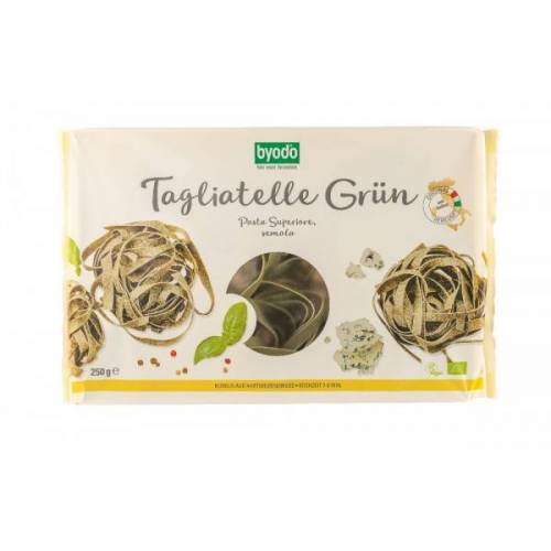Tagliatelle verzi cu spanac, eco-bio, 250g - Byodo