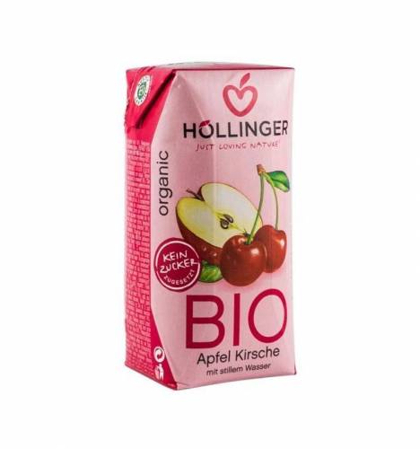 Suc de mere si visine, cu pai - eco-bio 200ml - Hollinger