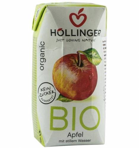 Suc de mere cu pai - eco-bio 200ml - Hollinger