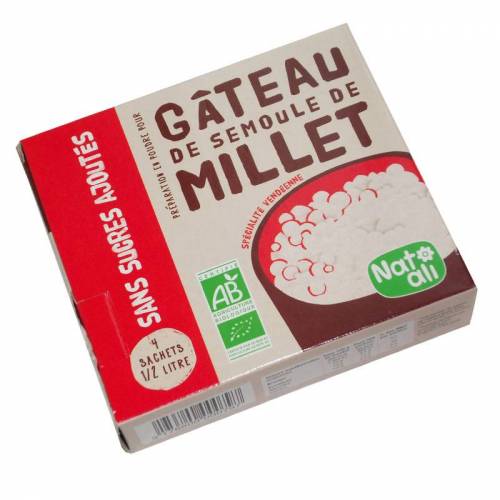 Budinca din gris de mei, fara zahar, eco-bio, 168 g, Nat-ali