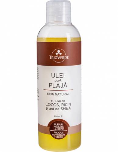 Ulei dupa plaja cu ulei de Cocos, Ricin si unt de Shea 200ml, TrioVerde