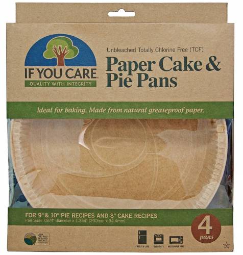Forme de copt rotunde pentru tarte, din hartie nealbita, fara clor, 4 bucati, If You Care