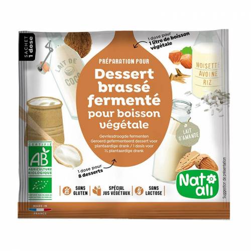 Ferment pentru deserturi din bauturi vegetale, eco-bio, 24 g, Nat-ali