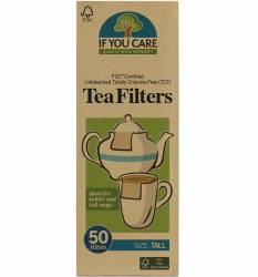 Filtre de ceai inalte, nealbite, fara clor, compostabile, 50 bucati, If You Care