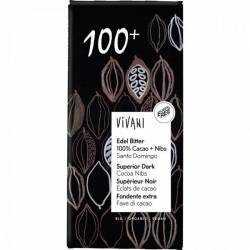 Ciocolata amara 100% cacao, eco-bio, 80g - Vivani