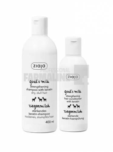 Ziaja Goat's Milk Pachet Sampon cu keratina 400 ml + Balsam cu keratina 200 ml