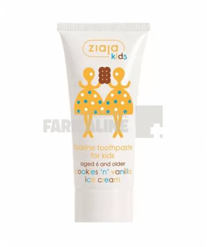 Ziaja Kids Pasta de dinti cu aroma de prajituri si inghetata de vanilie 6 ani+ 50 ml