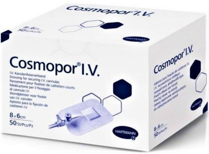 hartmann cosmopor i.v. plasture fixare branule 8/6cm ctx50 buc
