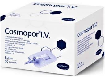hartmann cosmopor i.v. plasture fixare branule 8/6cm ctx50 buc