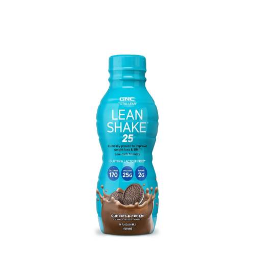 Total lean lean shake 25, shake proteic rtd cu aroma de biscuiti cu crema, 414ml - Gnc