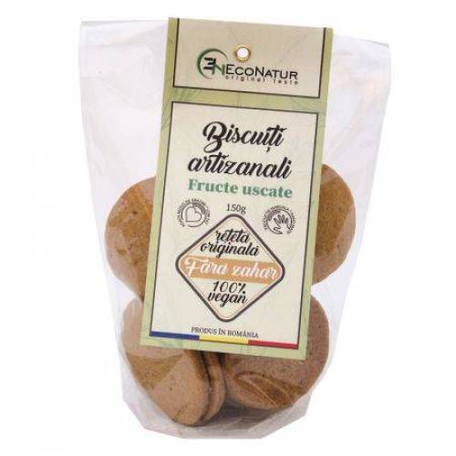 Biscuiti artizanali cu fructe uscate fara zahar, 150 g, Econatur