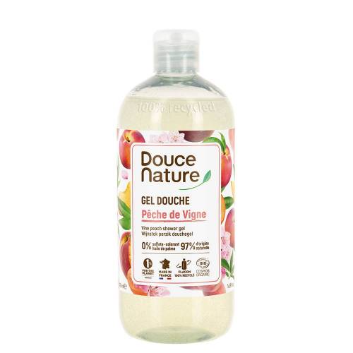 Gel de dus cu piersici, eco-bio, 500ml - Douce Nature