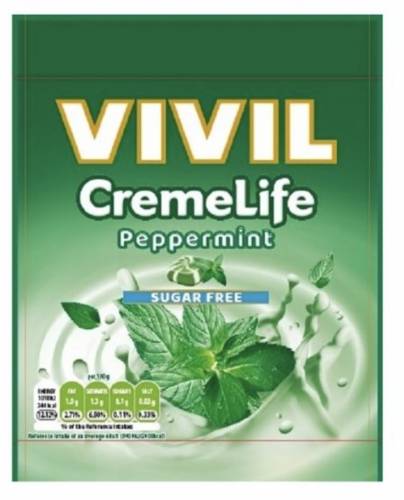 Bomboane cu aroma de vanilie si menta fara zaharuri Creme Life Classic, 60g - Vivil