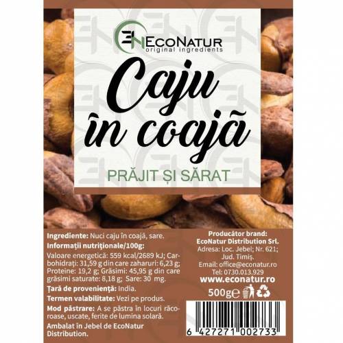 Caju in coaja prajit si sarat, 500 g, EcoNatur