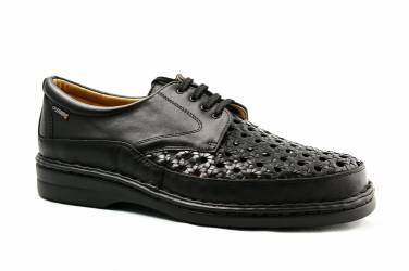 Calzamedi Pantofi barbati cu perforatii - 45, Negru