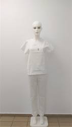 Pantaloni medicali de culoare alba – model unisex - 50
