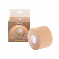 Banda Kinesiologica impermeabila Vitammy, colorata, 5 cm x 5 m - Albastru