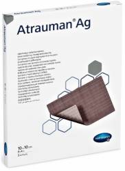 Hartmann Atrauman AG Silver comprese cu ungunet neutru si argint 10cm/10cm - 10 bucati