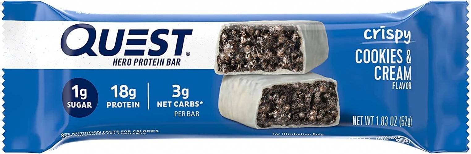 Quest Hero Crispy Baton Proteic Cu Aroma De Biscuiti Cu Crema, 52 G, GNC
