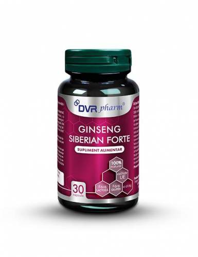 Ginseng Siberian Forte, contribuie la activitatea adaptogena, 30 capsule, DVR Pharm
