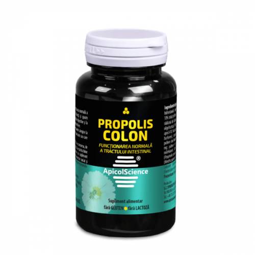 Propolis Colon, sustine functionarea normala a tractului intestinal, 60 capsule, DVR Pharm