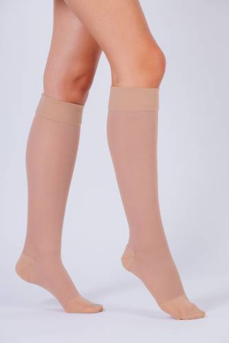 Ciorapi compresivi medicali pana la genunchi VARILEGS (18-22 MmHg), bej - S