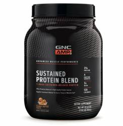 Amp Sustained Protein Blend Amestec Proteic Cu Aroma De Pufuleti Cu Unt De Arahide, 924g - Gnc