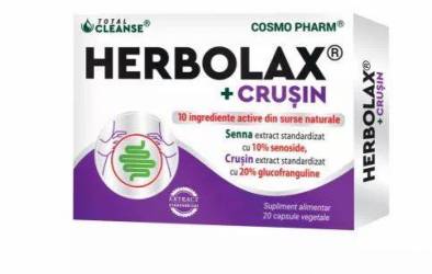 Herbolax + Crusin,  sustine microflora intestinala, 20cps - Cosmopharm