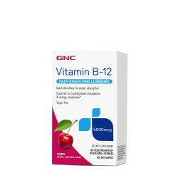 Vitamina B12, 5000 Mcg Cu Dizolvare Rapida, Aroma De Cirese 60 Drajeuri - GNC