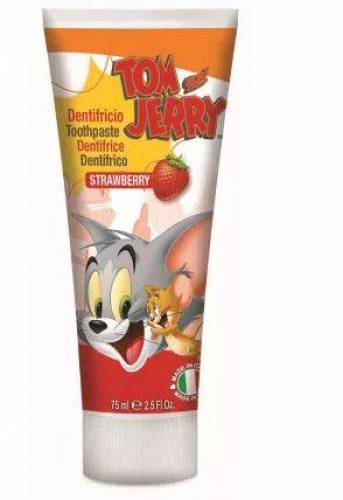 Pasta de dinti cu capsuni,Tom and Jerry, 75ml - Naturaverde