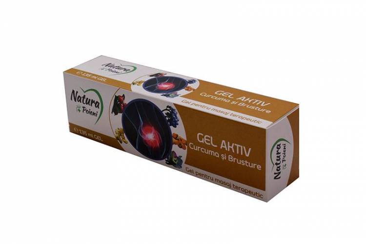 Gel Aktiv Curcuma si Brusture, 135ml, Natura Plant