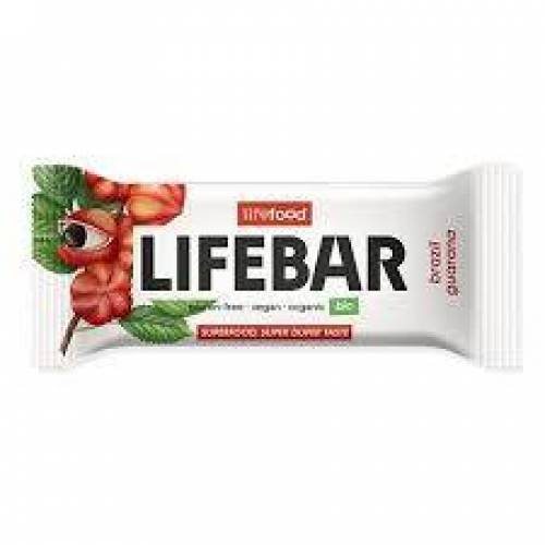 Baton cu nuci braziliene si guarana raw eco-bio 40g - Lifebar Plus
