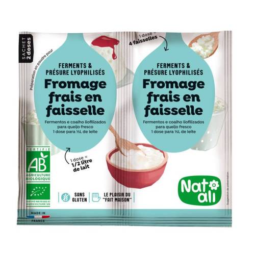 Ferment pentru branza dulce, Cottage Cheese, eco-bio, 2 x 6 g, Nat-ali
