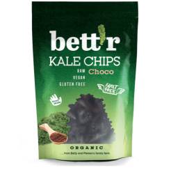 Chips din kale cu ciocolata raw, eco-bio, 30g - Bettr