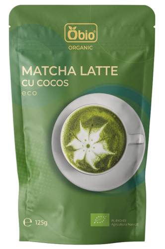 Matcha latte cu cocos, eco-bio, 125g - Obio