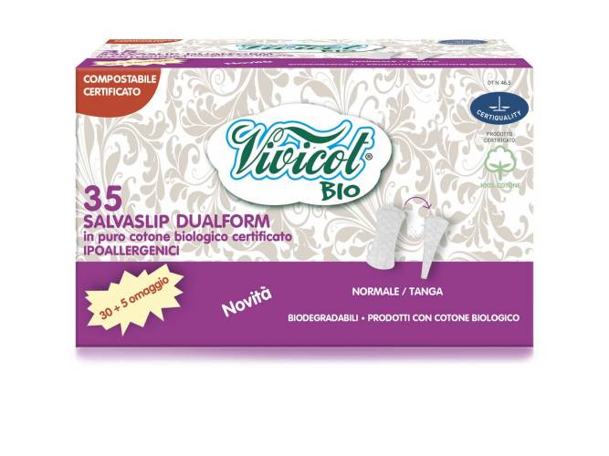 Protej slip din bumbac bio hipoalergenic, compostabil, dual form, 35buc - Vivicot