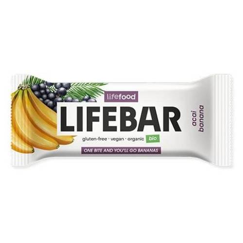 Baton cu acai si banane raw eco-bio 40g - Lifebar Plus
