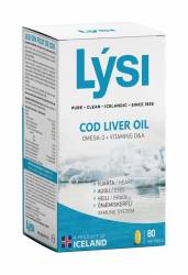Ulei din ficat de cod (Cod Liver Oil) Omega-3 + vit.A si D x 80 cps Lysi