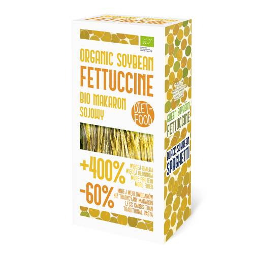 Paste Fettuccine din soia galbena, eco-bio, 200g - Diet Food