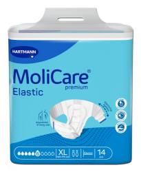 MoliCare Premium Elastic - Scutece adulti cu sistem de prindere cu scai, 6 pic, marime XL, set de 14 buc, Hartmann