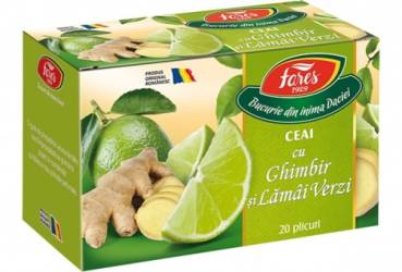 Ceai cu ghimbir si lamai verzi, 20 plicuri, Fares