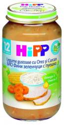 HIPP Legume gust+orez+curcan 220g 12l+